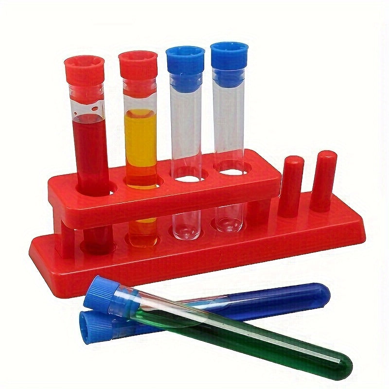 4pcs Test Tube Stopper & Holder Set For Science Chemistry Experiment