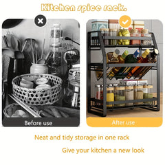 Stainless Steel Spice Rack 3 Tier Organizer for Kitchen Cabinet