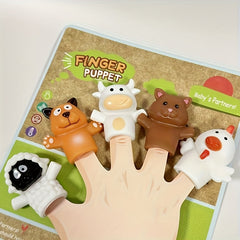 5pcs Finger Puppet Set Forest Animals Farm Figures Toy Boys Girls Party Favors S
