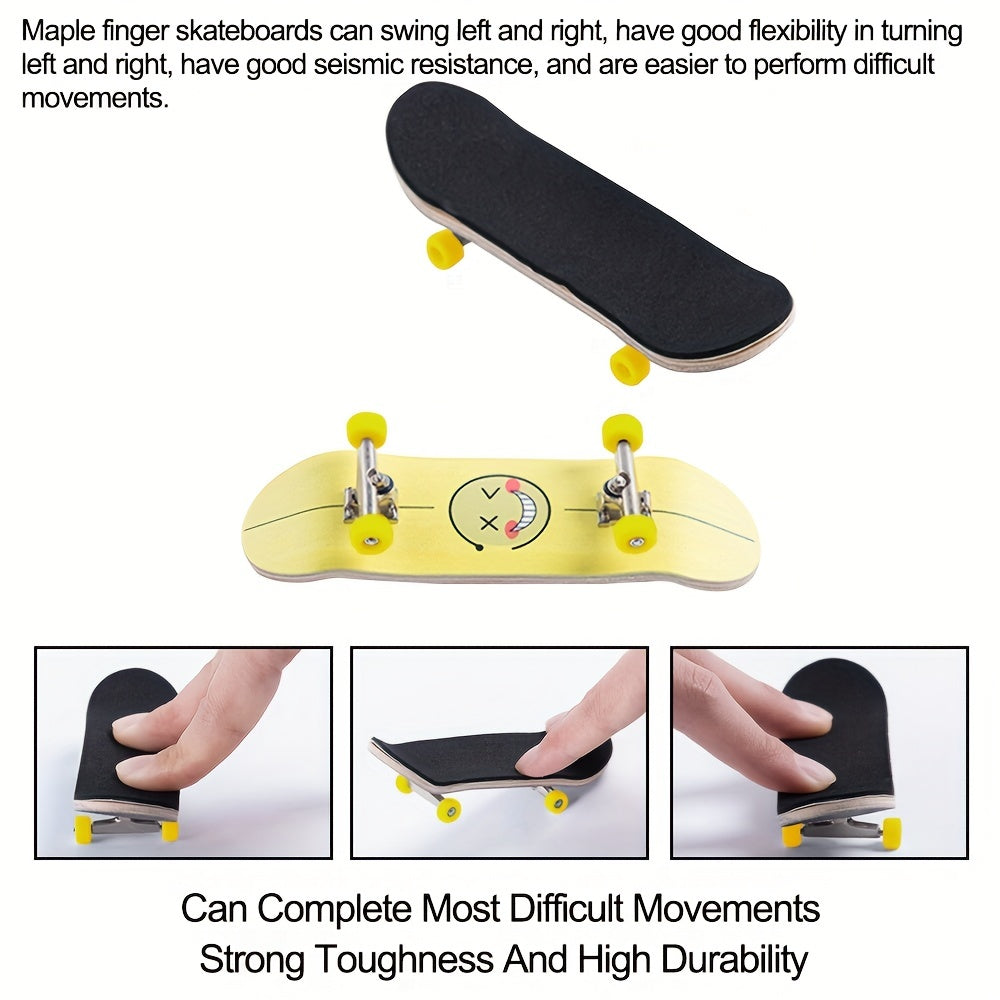 Professional 30mm Smiley Face Finger Skateboard DIY Mini Toy
