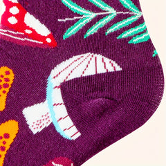Mushroom Print Socks Novelty & Funny Women's Stockings
