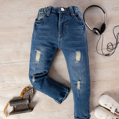 Boys Distressed Denim Pants with Pocket