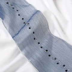 Rhinestone Beads Gauze Scarf Thin Neck Tie Hair Band Accessories