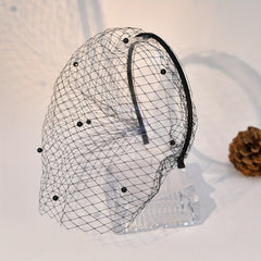 Vintage Bridal Veil Headband Beaded Royal Court Style for Weddings & Parties
