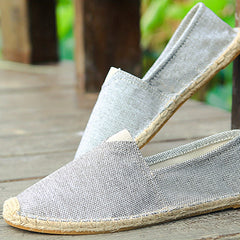 Breathable Espadrille Flat Shoes Closed Toe Canvas Shoes Women's