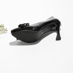Platform High Heels Rhinestone & Faux Pearl Decor Pointed Toe Pumps
