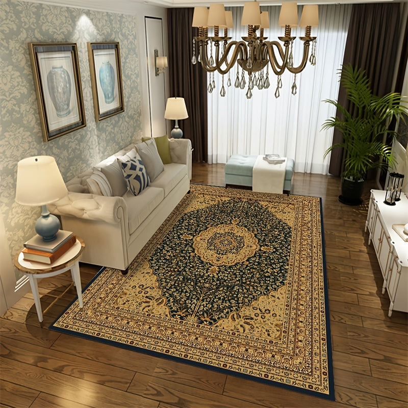 Soft Vintage Living Room Area Rug Traditional Bedroom Rug Anti Slip Classic Flor