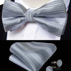 Men's Pre Tied Bow Tie Solid Set
