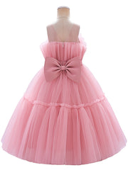 Sleeveless Puffy Princess Dress Bow Tulle Tutu Dress Wedding Flower Girls