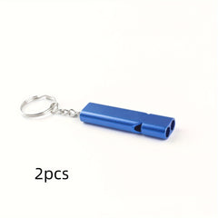 2pcs Survival Whistle Keychains Metal Lifesaving Whistle