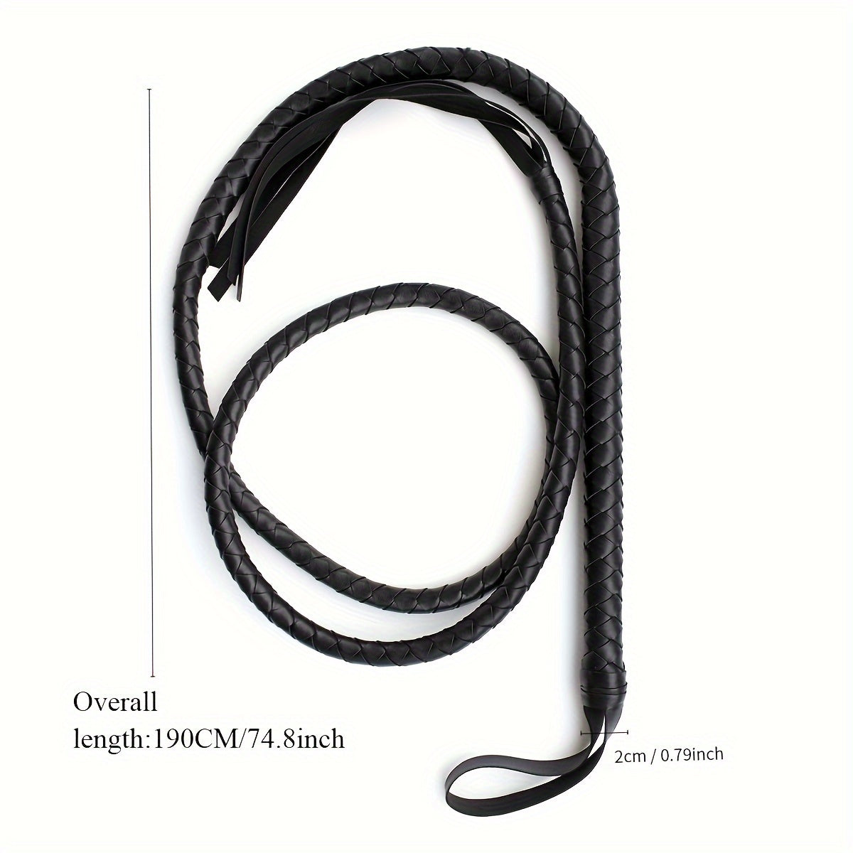 PU Leather Long Horse Whip for Equestrian Shows