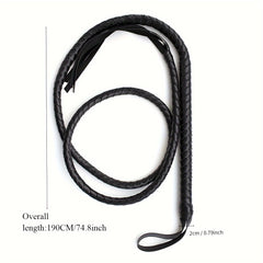 PU Leather Long Horse Whip for Equestrian Shows