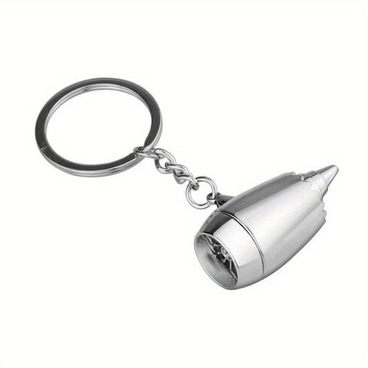 Mini Airplaine Engine Shape Keychain Lightweight Turbine Pendant Key Ring