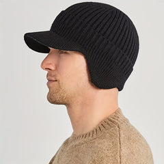 Knitted Winter Hat with Earmuffs for Warmth