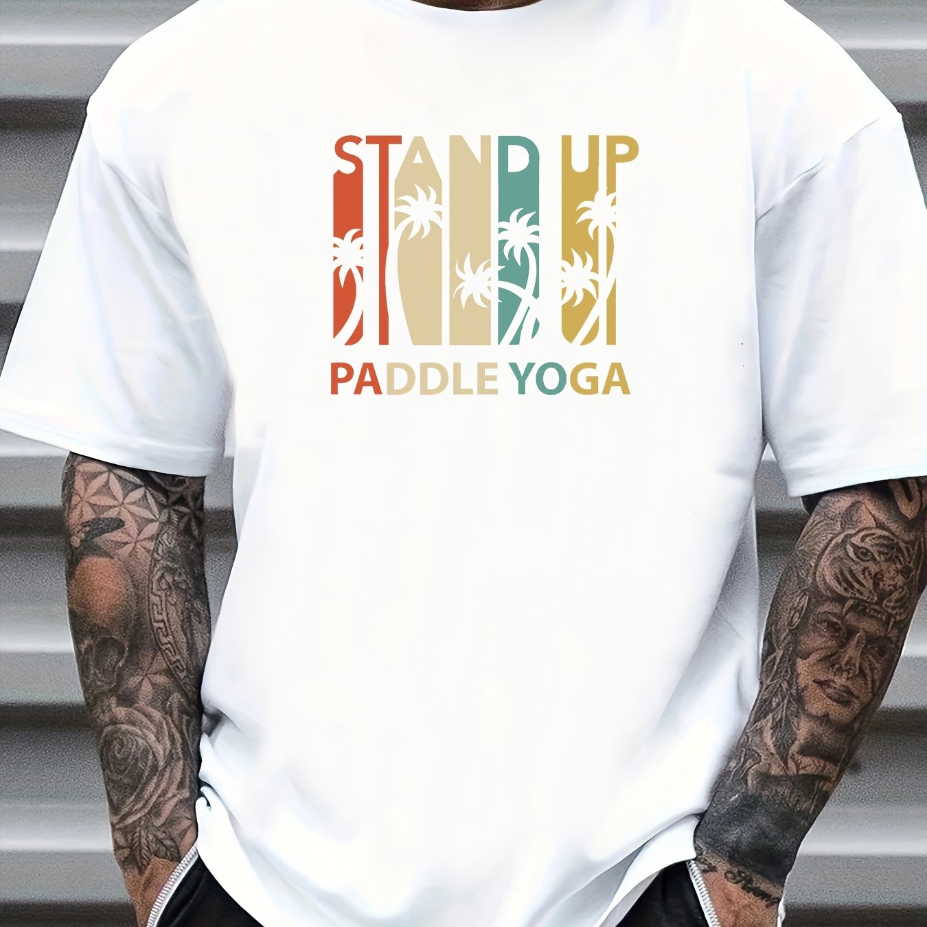 Men's Graphic Crew Neck T-Shirt for Summer
