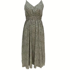 Floral Print Cami Maxi Dress V Neck Slim Waist