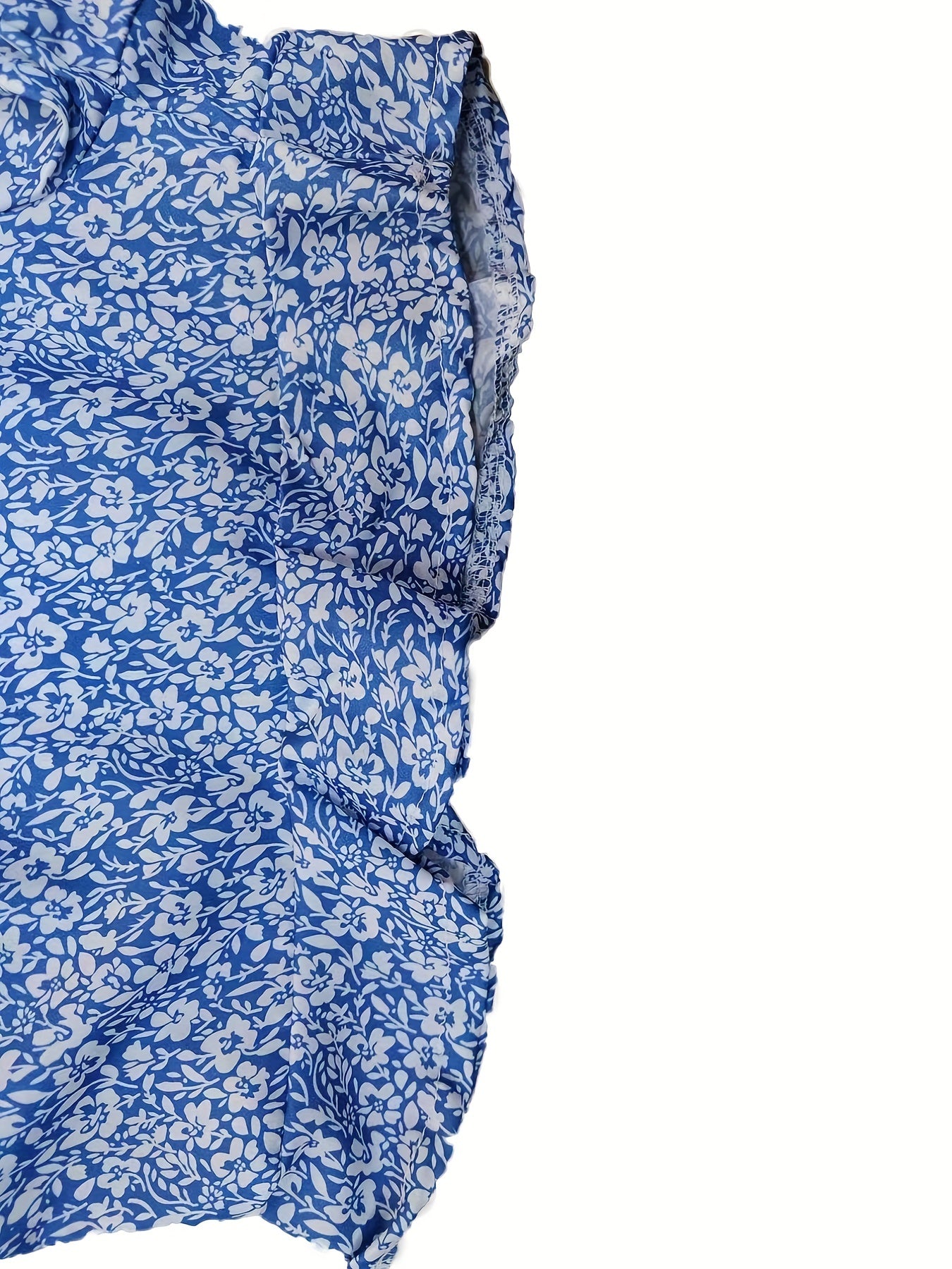 Boho Ditsy Floral Smocked Shorts Ruffle Waist Summer Women's Clothing