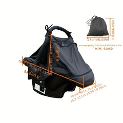 Baby Car Seat Cover with Breathable Window & Anti-Mosquito Hood