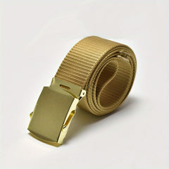 Men's Toothless Auto Buckle Tape Belt Canvas Tactical Military Style