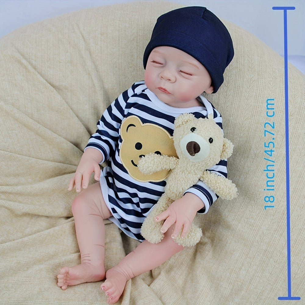 18" Lifelike Reborn Baby Doll Soft Body Realistic Newborn Doll Birthday Gift