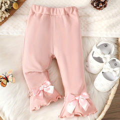 Baby Girls Bow Flare Leg Pants Fall Spring Trousers