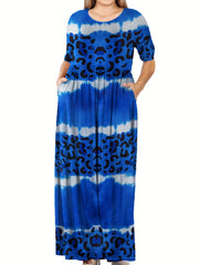 Short Sleeve Maxi Dress With Pocket Women's Plus Medium