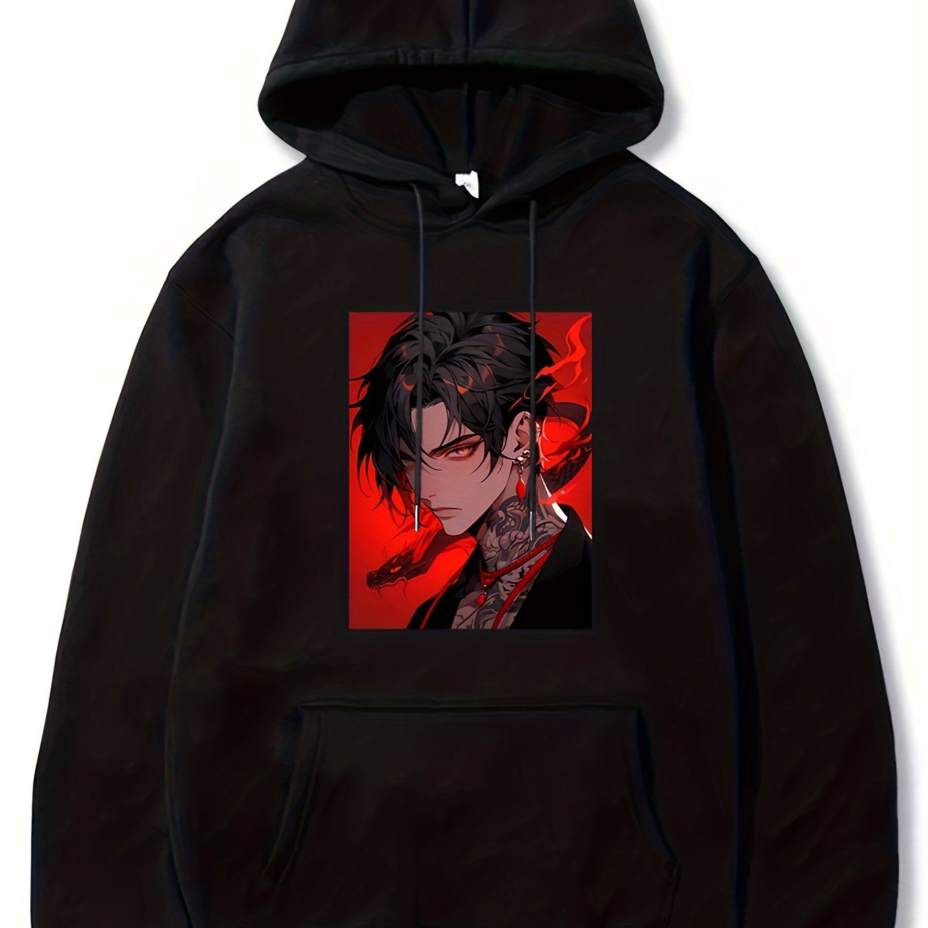 Anime Graphic Print Men's Hooded Sweatshirt