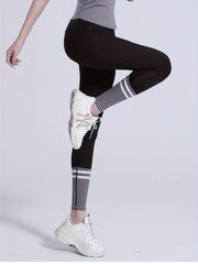 Block Striped Stitching Butt Lifting Yoga Pants