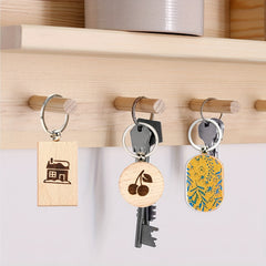 30pcs Wood Keychain Blanks Laser Engraving Unfinished Wood Keychains Bulk