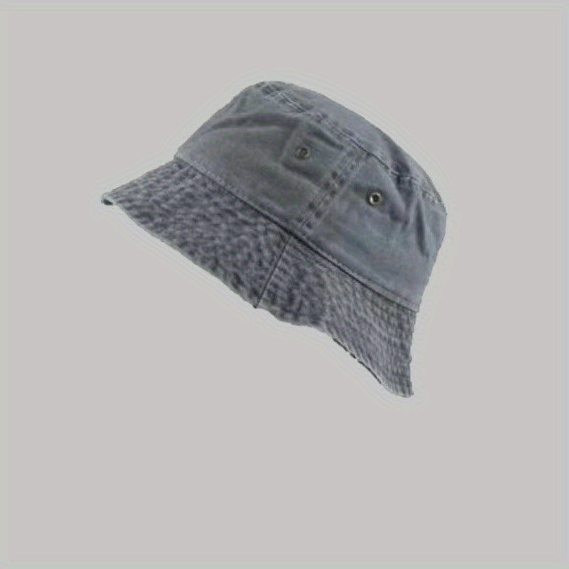 Distressed Denim Bucket Hat Sunscreen Fisherman Cap