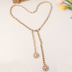 Women's Pearl Pendant Waist Chain Dress Decorative Belt