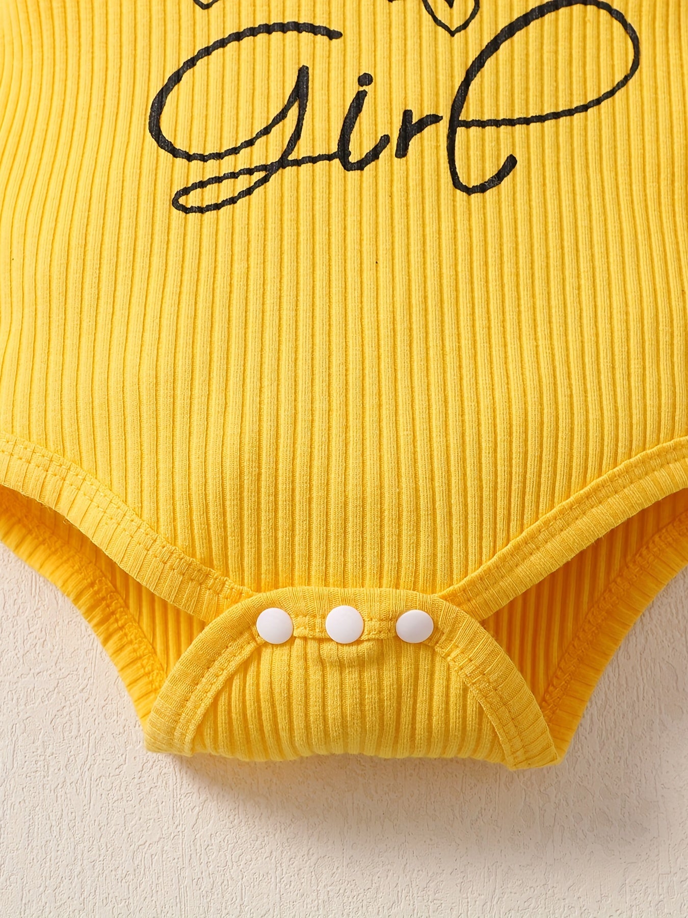 Baby Girls Ribbed Fly Sleeve Onesie & Shorts Set with Bow Headband