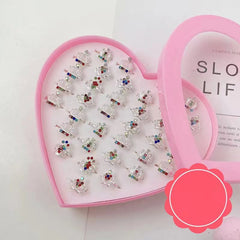 Girls Rhinestone Crown Rings Set Princess Dress Up Accessories