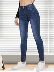 High Rise Skinny Jeans Stretch Denim Pants