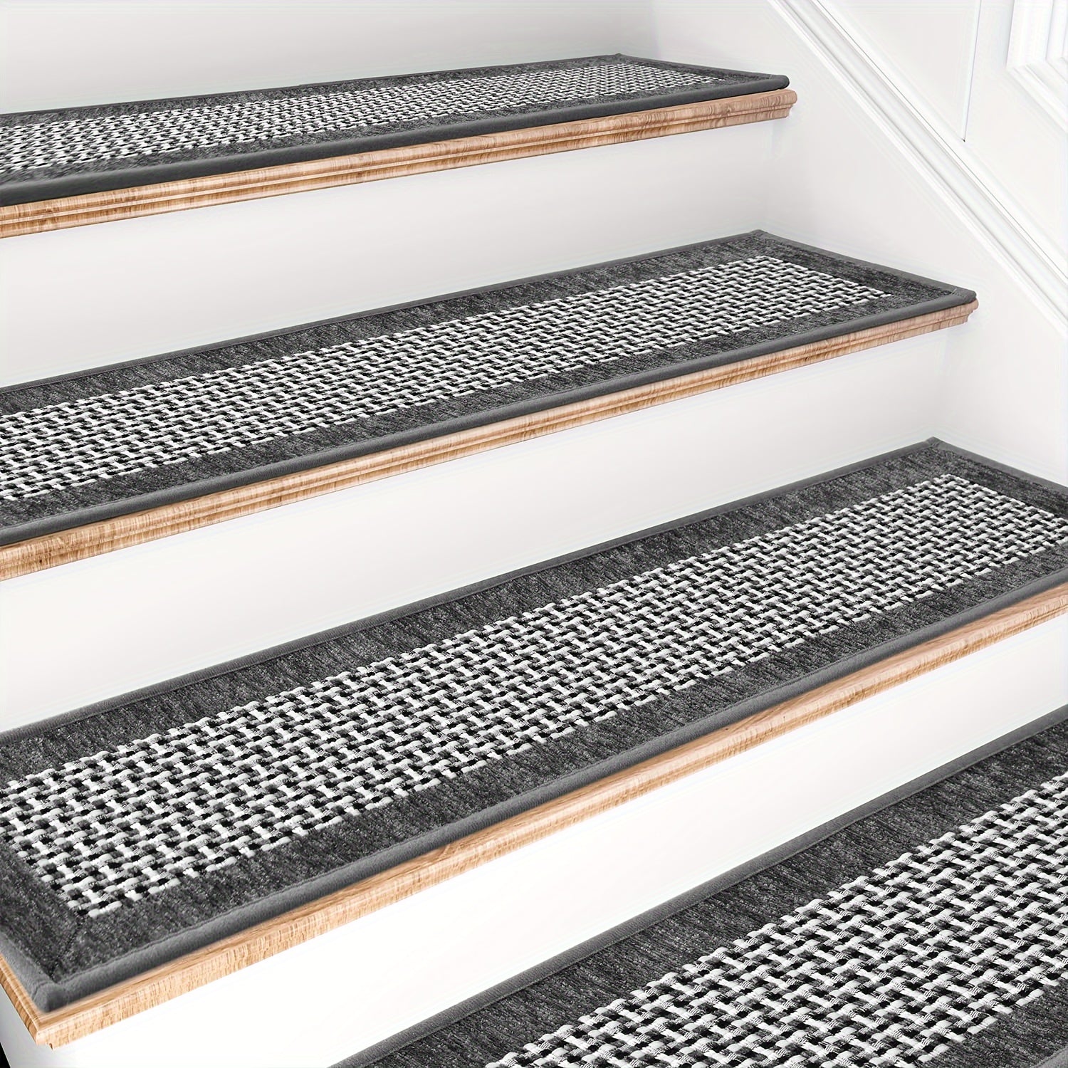 15pcs Non Slip Carpet Stair Treads Rubber Backing Safety Rug Runner