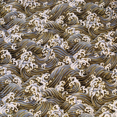 DIY Printed Fabric Bronzing Sea Wave Pattern Japanese Style Cotton Linen Fabric