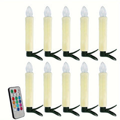10pcs Flameless LED Candle Lights with Remote Control for Parties and Decor