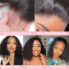 Curly Lace Front Wig Human Hair Wigs For Women 13x4 Curl HD Lace Front Wigs