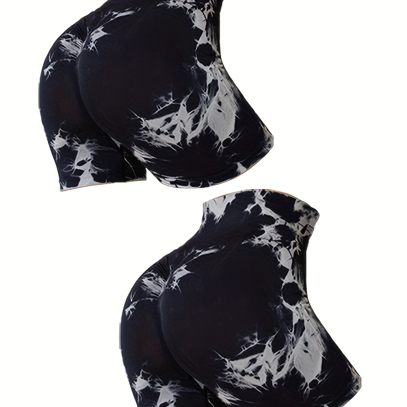 Tie Dye High Waist Seamless Yoga Shorts - Butt Lifting Biker Short