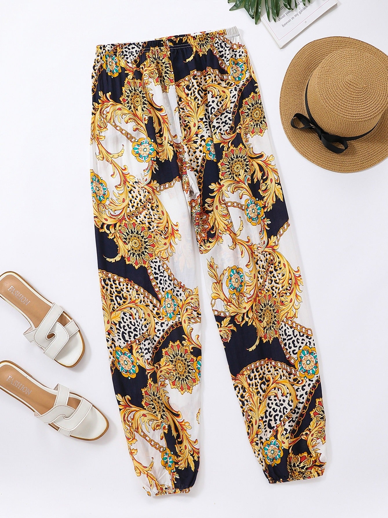 Bohemian Print High Waist Pants