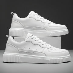 Men's Solid Skate Shoes Comfy Non Slip Lace Up Casual Sneakers