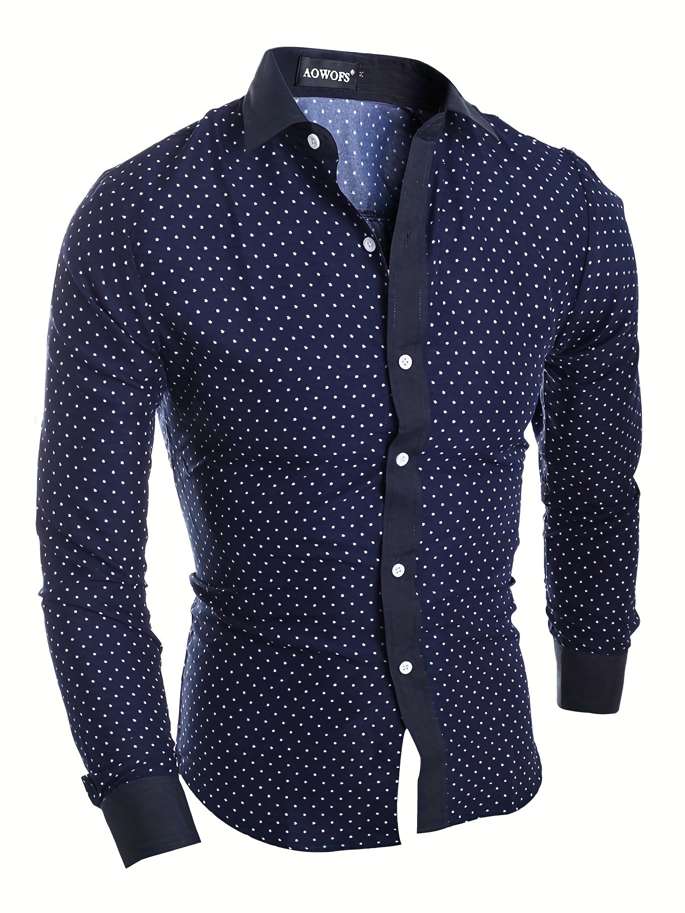 Polka Dot Graphic Print Men's Casual Lapel Shirt