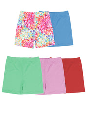 5 Pack Girls Dance Shorts Bike Shorts Rainbow Stripes Fruits Patterns Colors