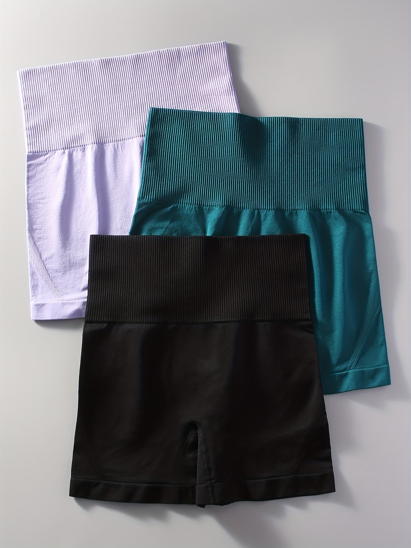 3pcs High Waist Tummy Control Yoga Shorts with Butt Lifting Effect