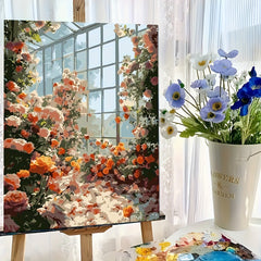 Glass Flower Adult Painting Kit Abstract Landscape Number Painting