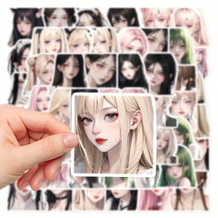50pcs Cartoon Beauty Graffiti Stickers Laptop Helmet DIY Stickers
