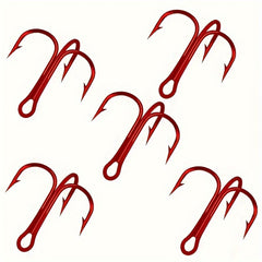 50pcs High Carbon Steel Fishing Hooks Treble Hooks for Saltwater Freshwater