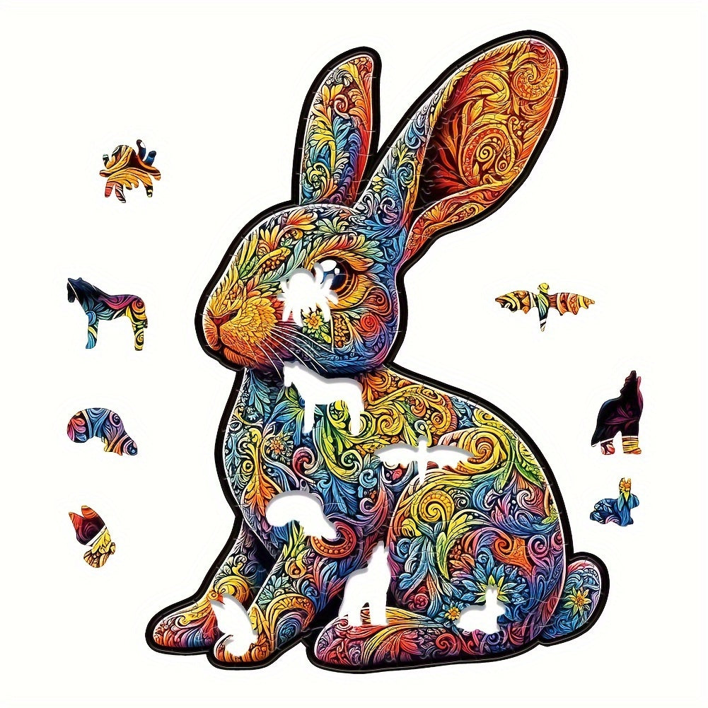 Colorful Rabbit Puzzle 3D Animal Jigsaw 5A Challenge Level Brain Teaser