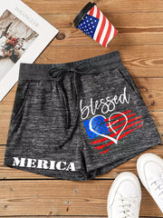 Print Drawstring Shorts for Women