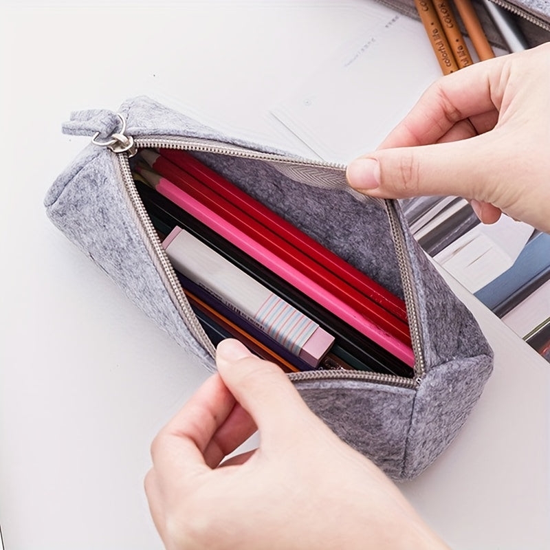 Large Capacity Felt Pencil Bag Student Supplies School Office Case Gift